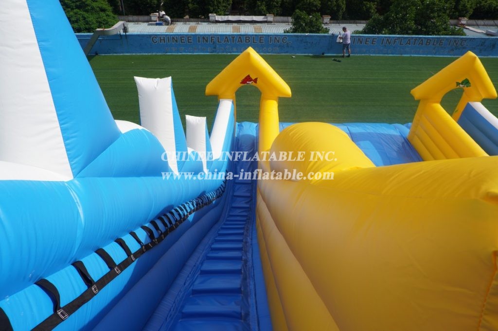 T8-338 Sea World Theme Outdoor Giant Inflatable Slide Bouncy Castle For Kids