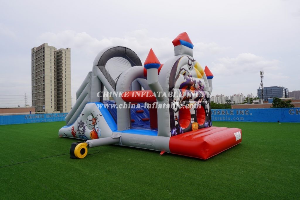 T7-329 Inflatable Obstacles Courses Halloween Castle Slide