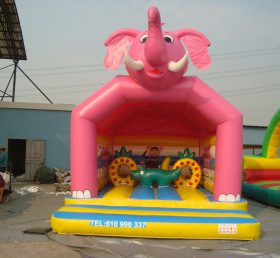 T2-398 Trampoline gonflable éléphant rose