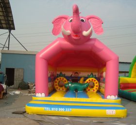 T2-2532 Trampoline gonflable éléphant rose