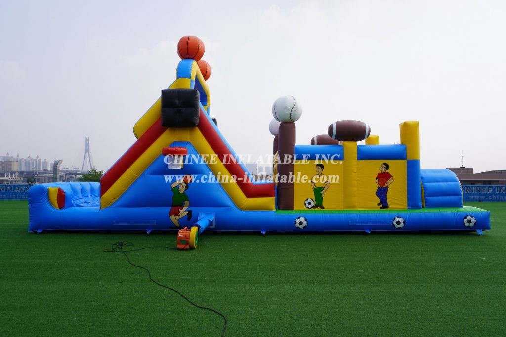 T7-404 Inflatable Soccer Ostacle Challenge Run