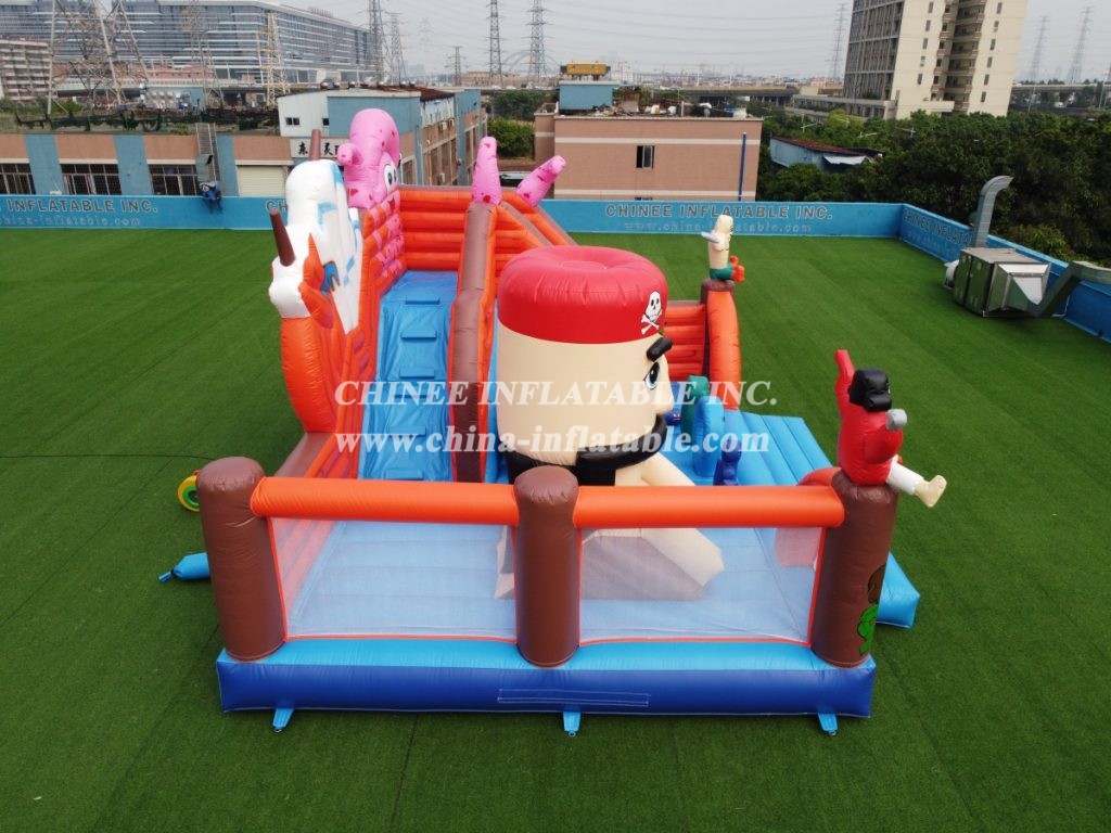 T8-1398 Inflatable Pirate Ship Castle Captain Slide