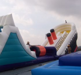 T8-955 Toboggan gonflable pour enfants géant de bateau pirate