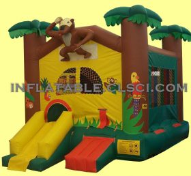 T2-1451 Trampoline gonflable thème de la jungle