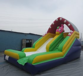 T8-494 Toboggan gonflable à deux voies Shark Giant