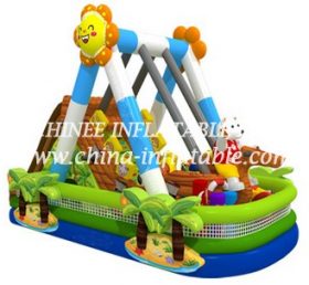 T8-1463 Bateau pirate jeu toboggan gonflable