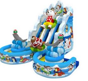 T8-1466 Toboggan gonflable pour enfants rebondissant ours sec