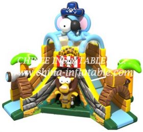 T8-1480 Toboggan gonflable Pirate Elephant