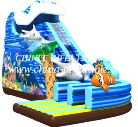 T8-1504 Monde sous-marin gonflable toboggan géant pour enfants