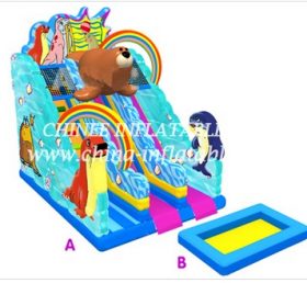 T8-1520 Toboggan gonflable pour enfants du monde sous-marin