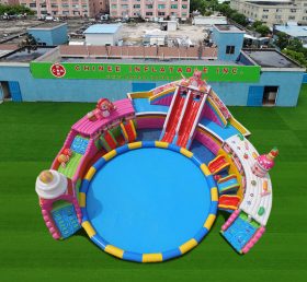 Pool2-722 Piscine gonflable de toboggan Candy World