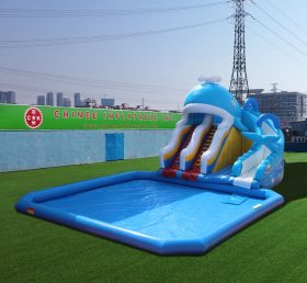 Pool2-731 Toboggan gonflable avec baleine de piscine