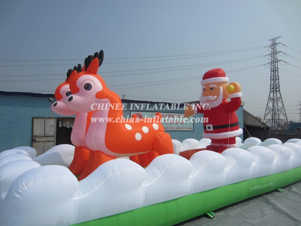 C1-142 Christmas Inflatables Santa Claus And Deer