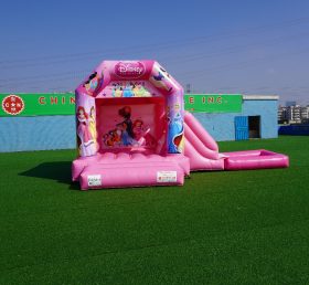 T2-1509B Extérieur Intérieur Enfants Pull Princesse Rose Trampoline Château Combinaison