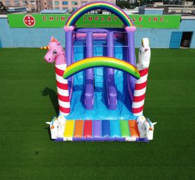 T8-2100 Unicorn Slide gonflable Dry Slide enfants Unicorn thème gonflable château