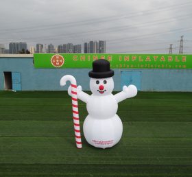 C1-154 Bonhomme de neige gonflable de Noël avec canne de bonbon