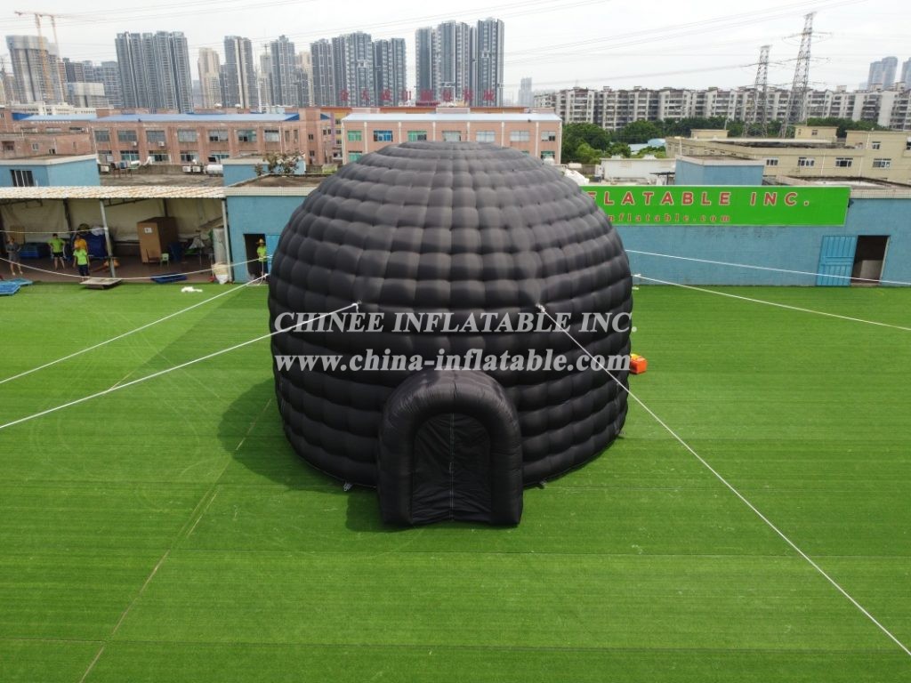 Tent1-415B Giant Outdoor Black Inflatable Dome Tent Portable Tent With Entrance