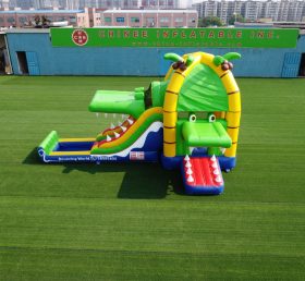 T8-3810 Gator thème combiné toboggan gonflable jungle toboggan