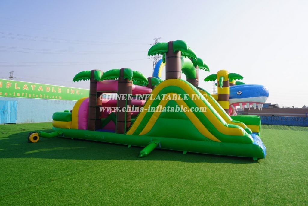 T7-1250 Shark Inflatable Obstacle Course Challenge Run