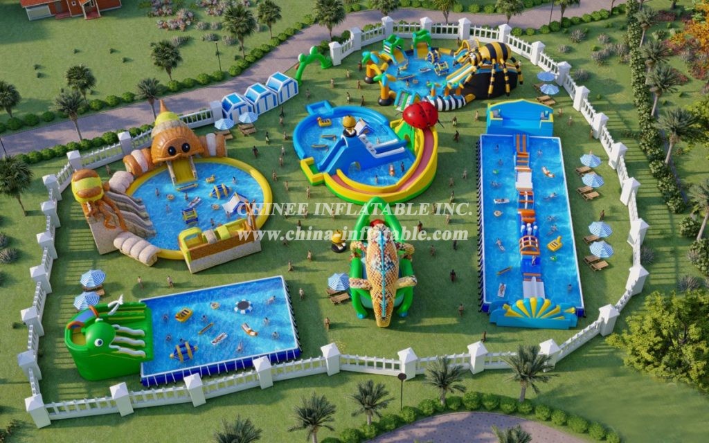 IS11-4012 Giant Inflatable Zone Blow Up Amusement Park Outdoor Playground