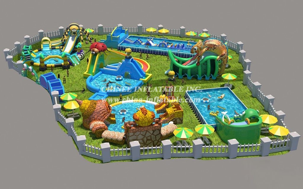 IS11-4012 Giant Inflatable Zone Blow Up Amusement Park Outdoor Playground