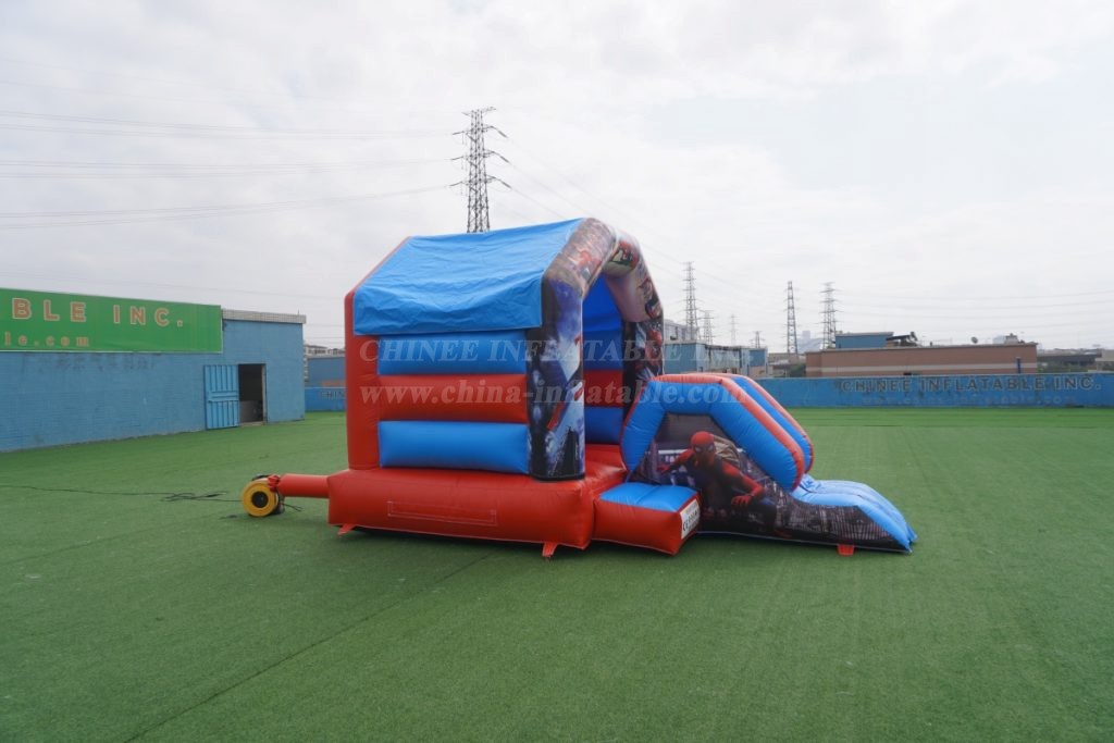 T2-2723C Spiderman Superhero Bouncy Castle With Slide