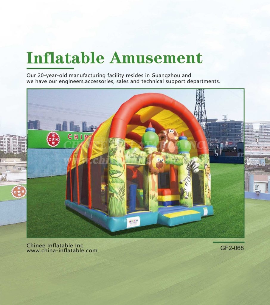 GF2-068 Inflatable Jungle Theme Jumping Bouncy Obstacle Funcity