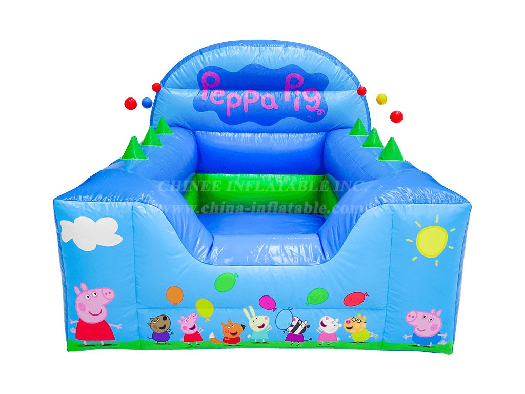 T2-4001 Green Peppa Pig High Back Ball Pool