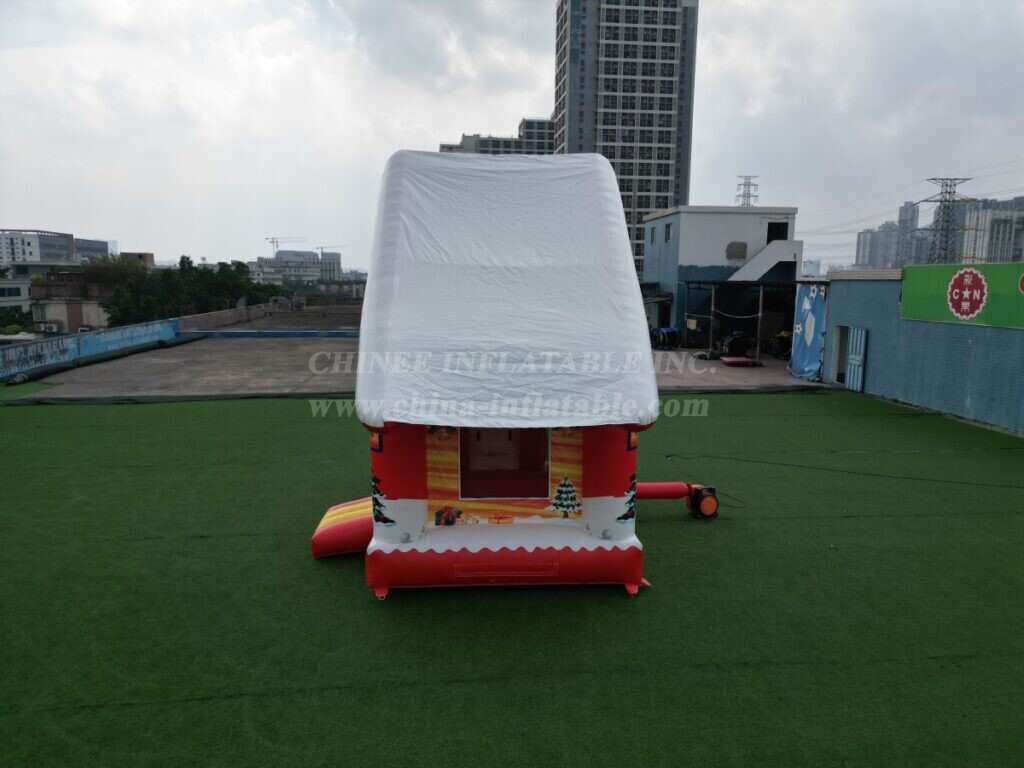 T2-4182 22Ft Christmas Bounce House Combo With Slide
