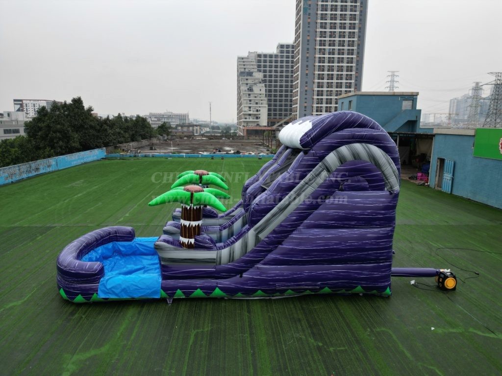 T8-4067 14Ft Purple Splash Waterslide