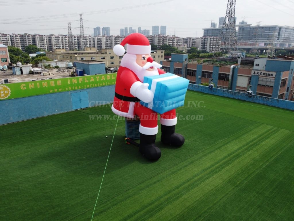 C1-219 8M Height Inflatable Santa Claus With Gift Box