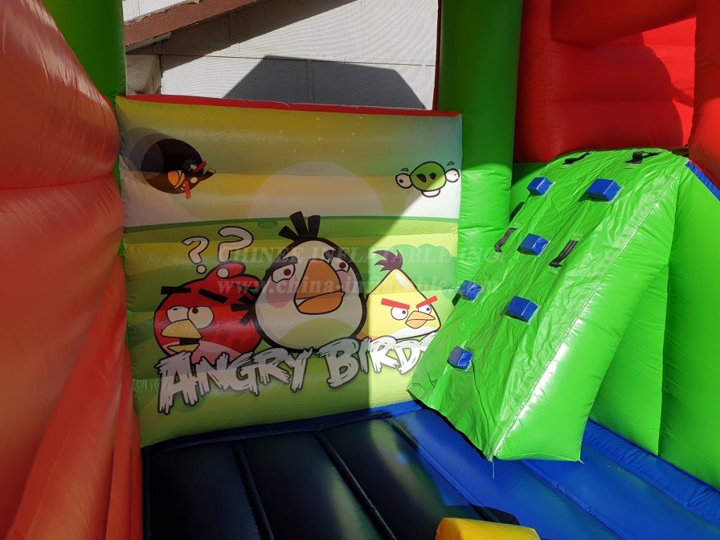 T2-4486 Angry Birds Bouncy Castle With Slide