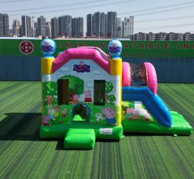 T2-4453 Château gonflable de la petite fille cochon rose