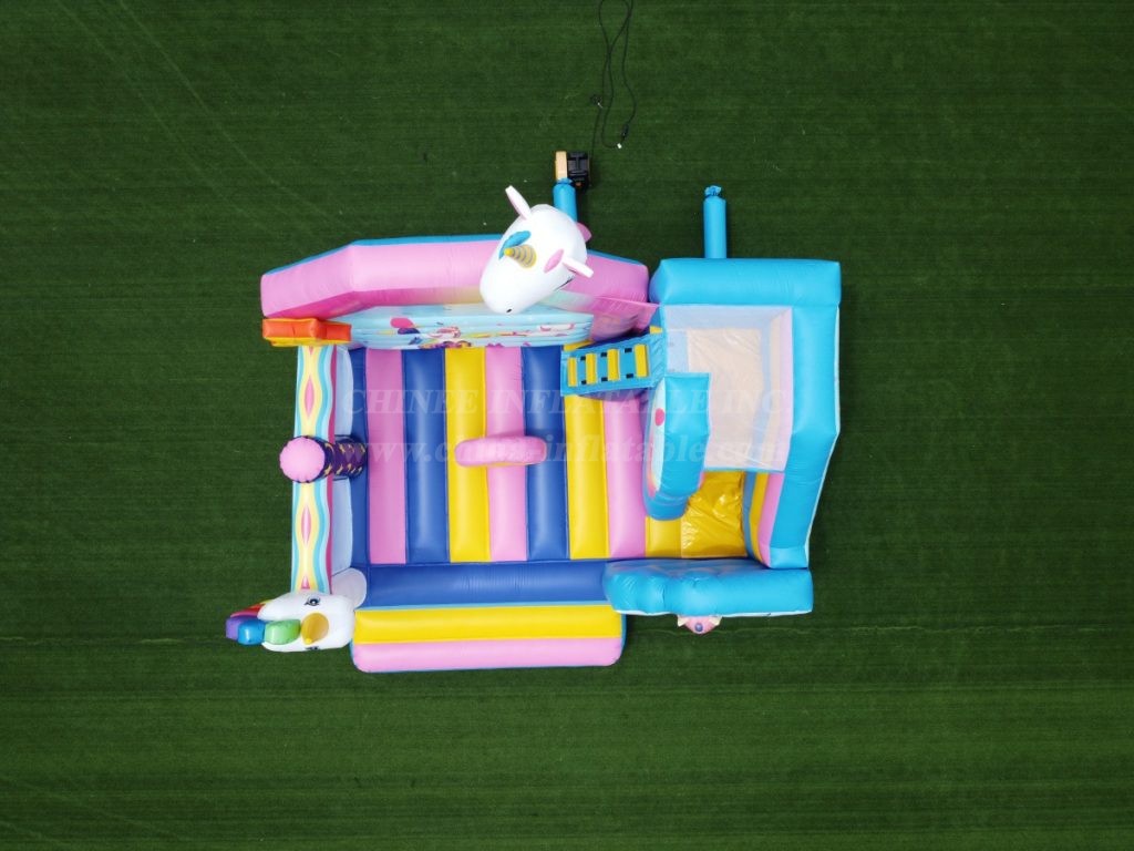 T2-6001 Unicorn Bouncy Castle With Slide