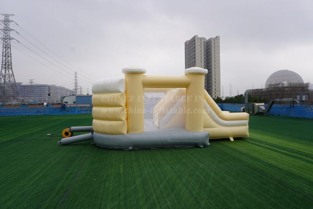 T2-168B Yellow And White Bouncy Castle With Slide