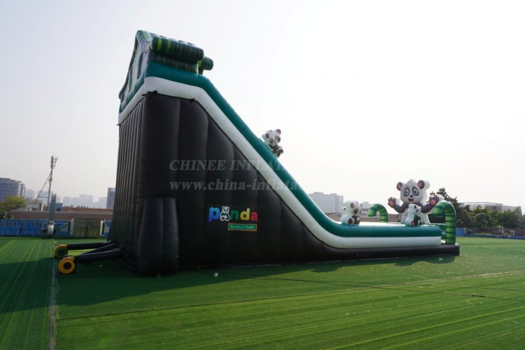 T8-4021B Inflatable Panda-Themed Bamboo Slide