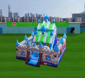 T2-7045 Aire de jeux gonflable King's Castle avec toboggan