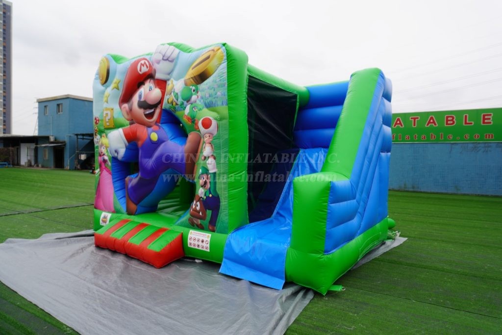 T2-4200C Super Mario Theme Bouncy Castle With Slide