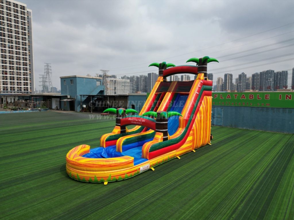 T8-5302 Tropical Inflatable Slide with Pool