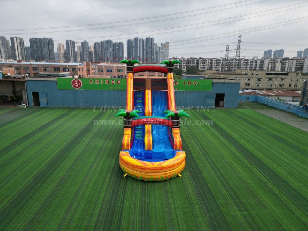 T8-5302 Tropical Inflatable Slide with Pool