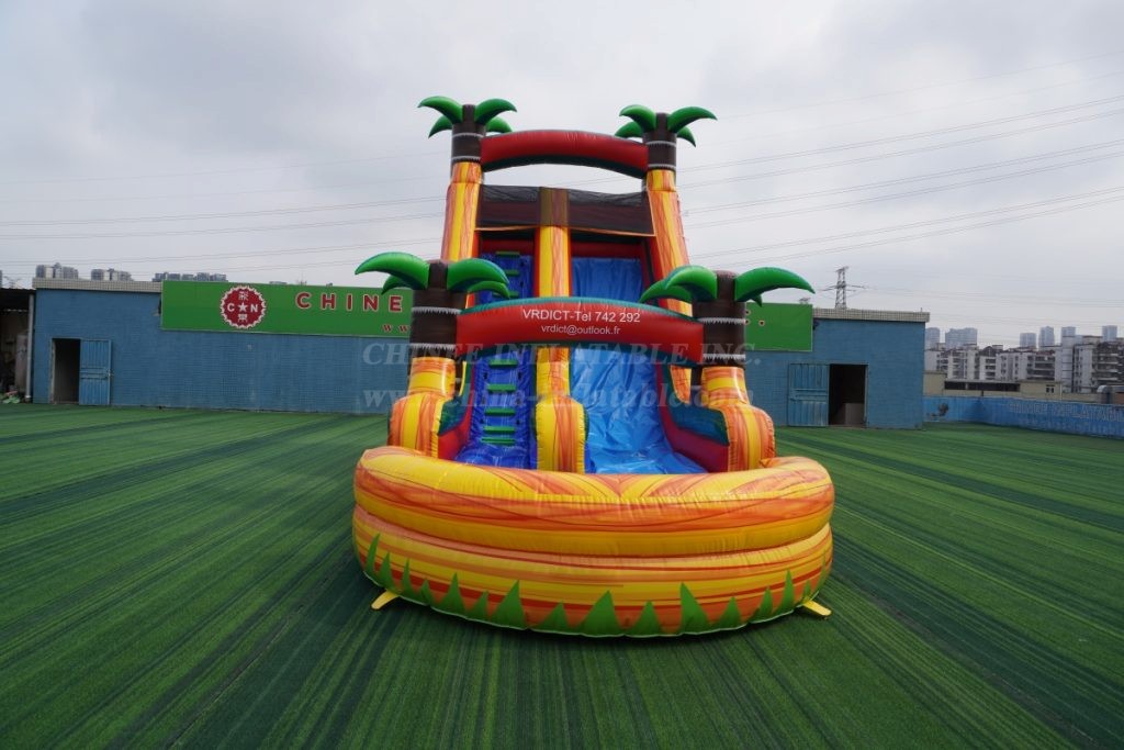 T8-5302 Tropical Inflatable Slide with Pool
