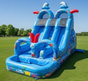 T8-8718 The Smurfs Theme Inflatable Wate...