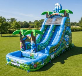 T8-8719 The Smurfs Theme Inflatable Wate...