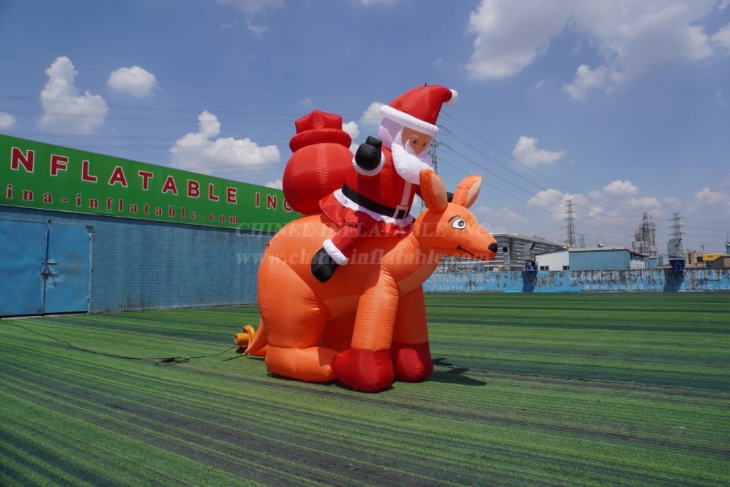 ID1-005A Inflatable Santa Riding a Kangaroo Christmas Decoration