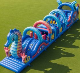 T7-3992 Seahorse Theme Inflatable Obstac...