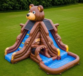 T8-5454 Bear Theme Inflatable Water Slid...