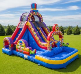 T8-5499 Clown Theme Inflatable Water Sli...