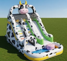 T8-5504 Cow Theme Inflatable Water Slide