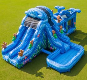 T8-5708 Ocean Theme Inflatable Water Sli...