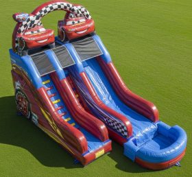 T8-7192 Cars Theme Inflatable Water Slid...